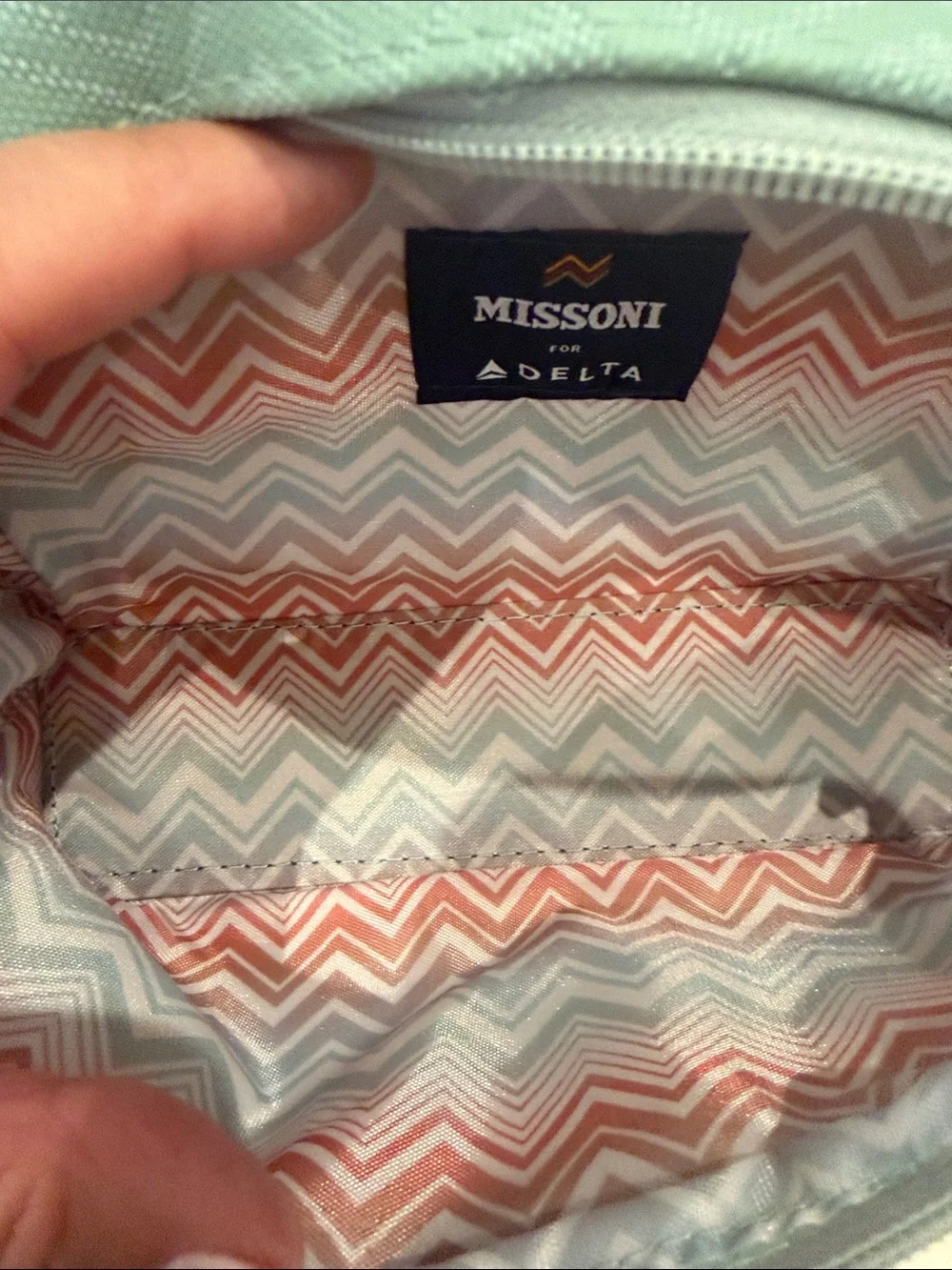 Missoni Quilted Zigzag Cosmetic Case in Mint Green